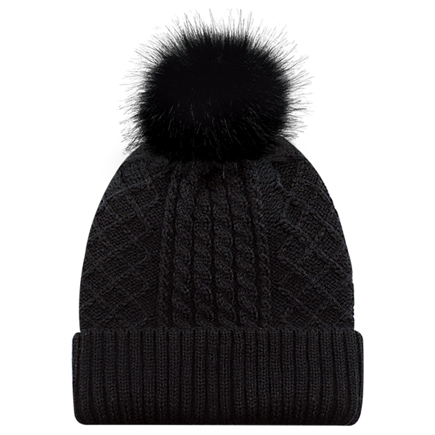 Satin lined pom pom toque