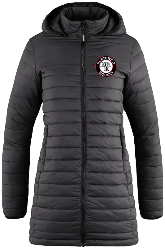 Ladies full length puff jacket