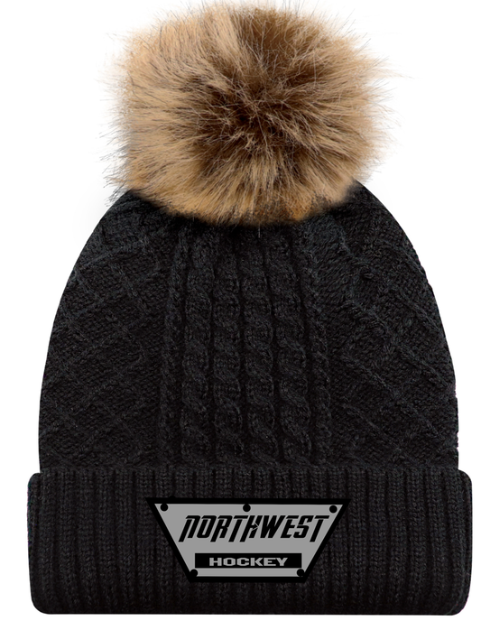 Satin lined pom pom toque
