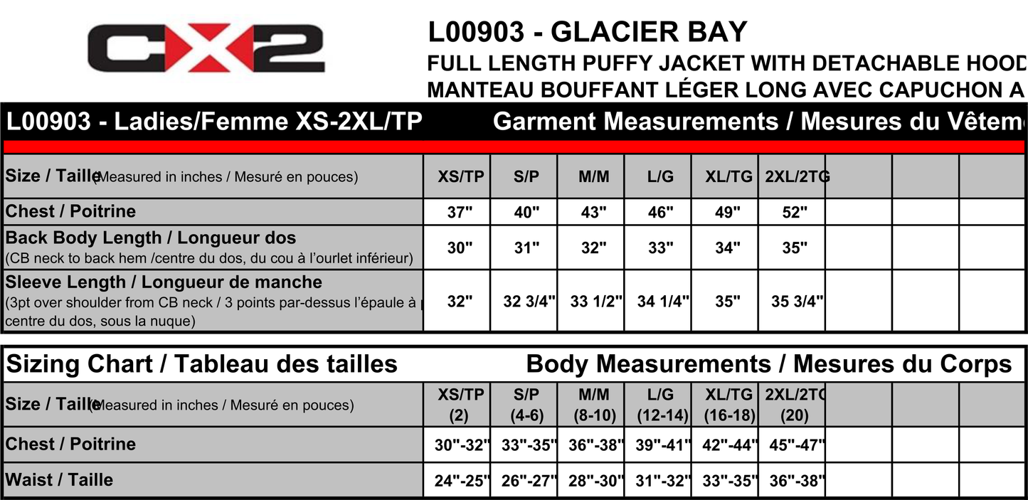 L00903 Glacier Bay Ladies Puff Jacket